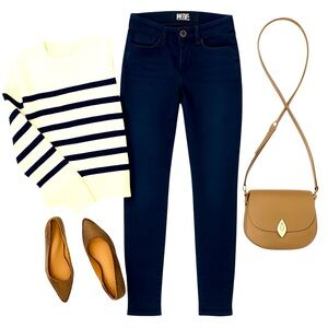 Paige Skyline Skinny Dark Wash Jeans Size 31x29 Mid Rise Stretch Denim USA EUC